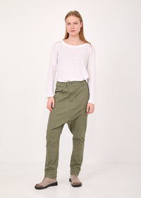 Boy's pants with external seams green - 00