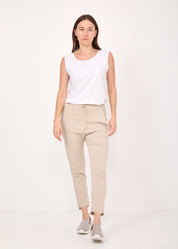 מכנסיים בייסיק עם שרוך וכיסים אלכסוניים סטון