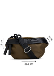 Nylon strap pouch bag with links green