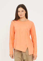 Orange cut long sleeve shirt