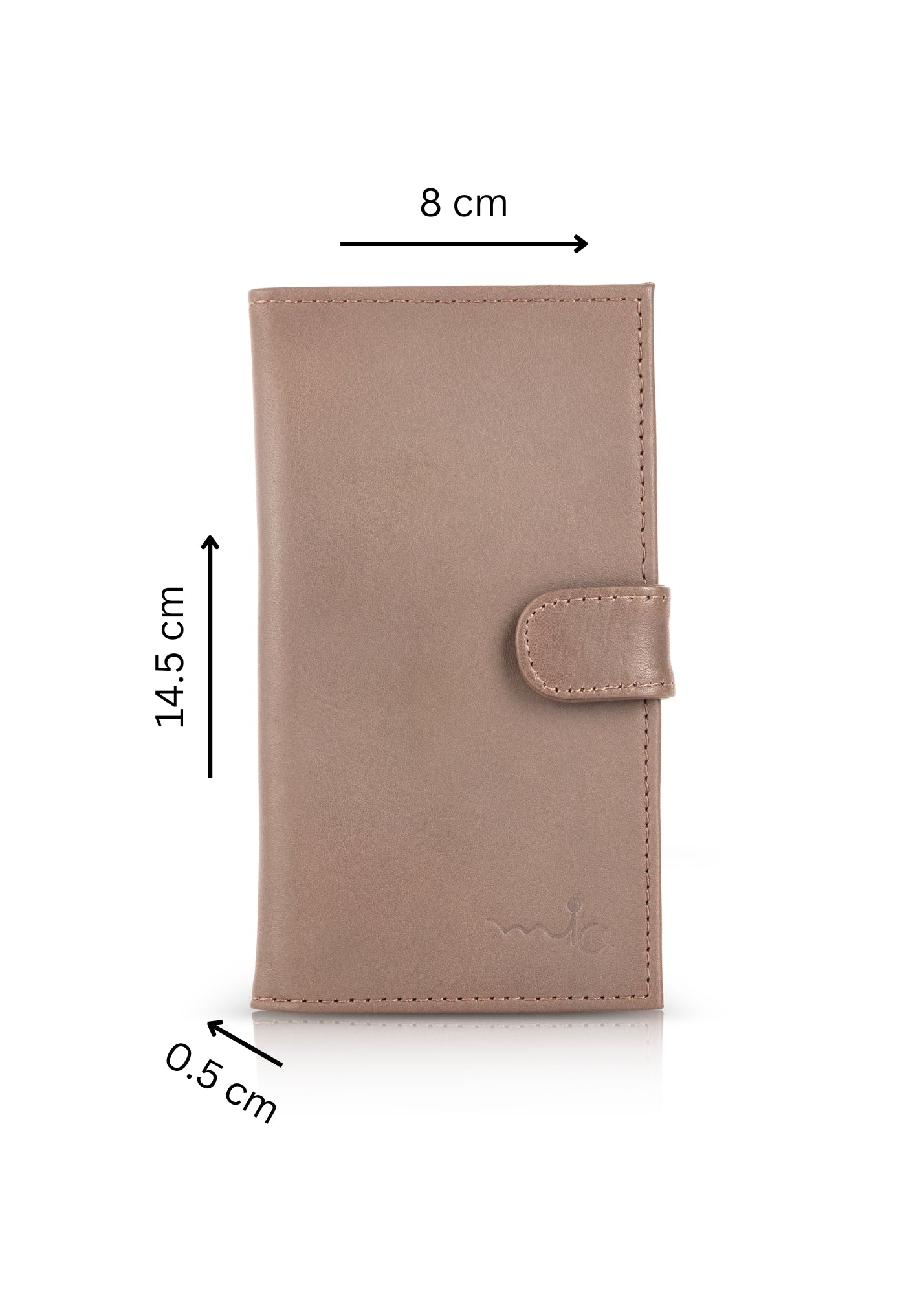 Beige leather credit card wallet