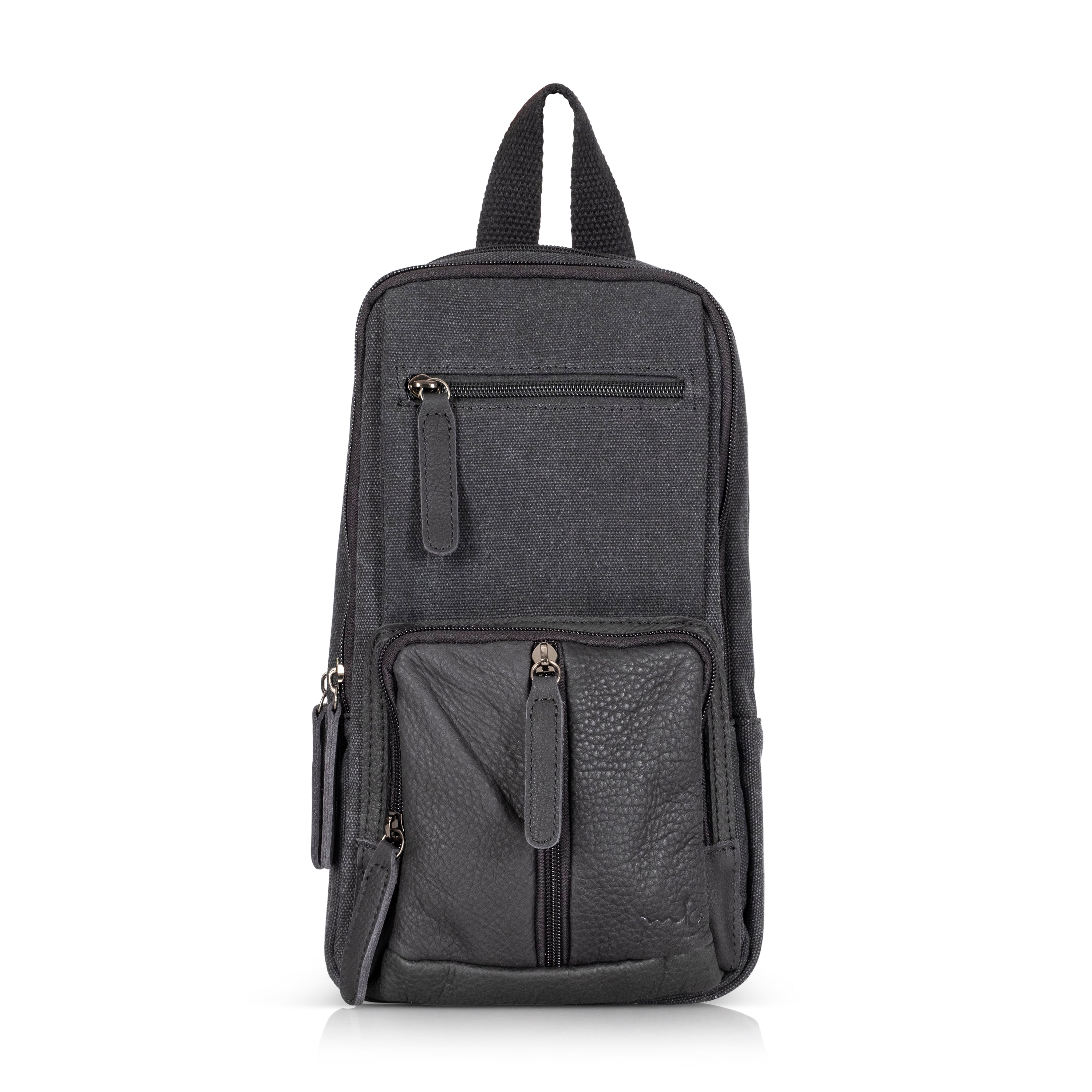 Small black canvas cross backpack