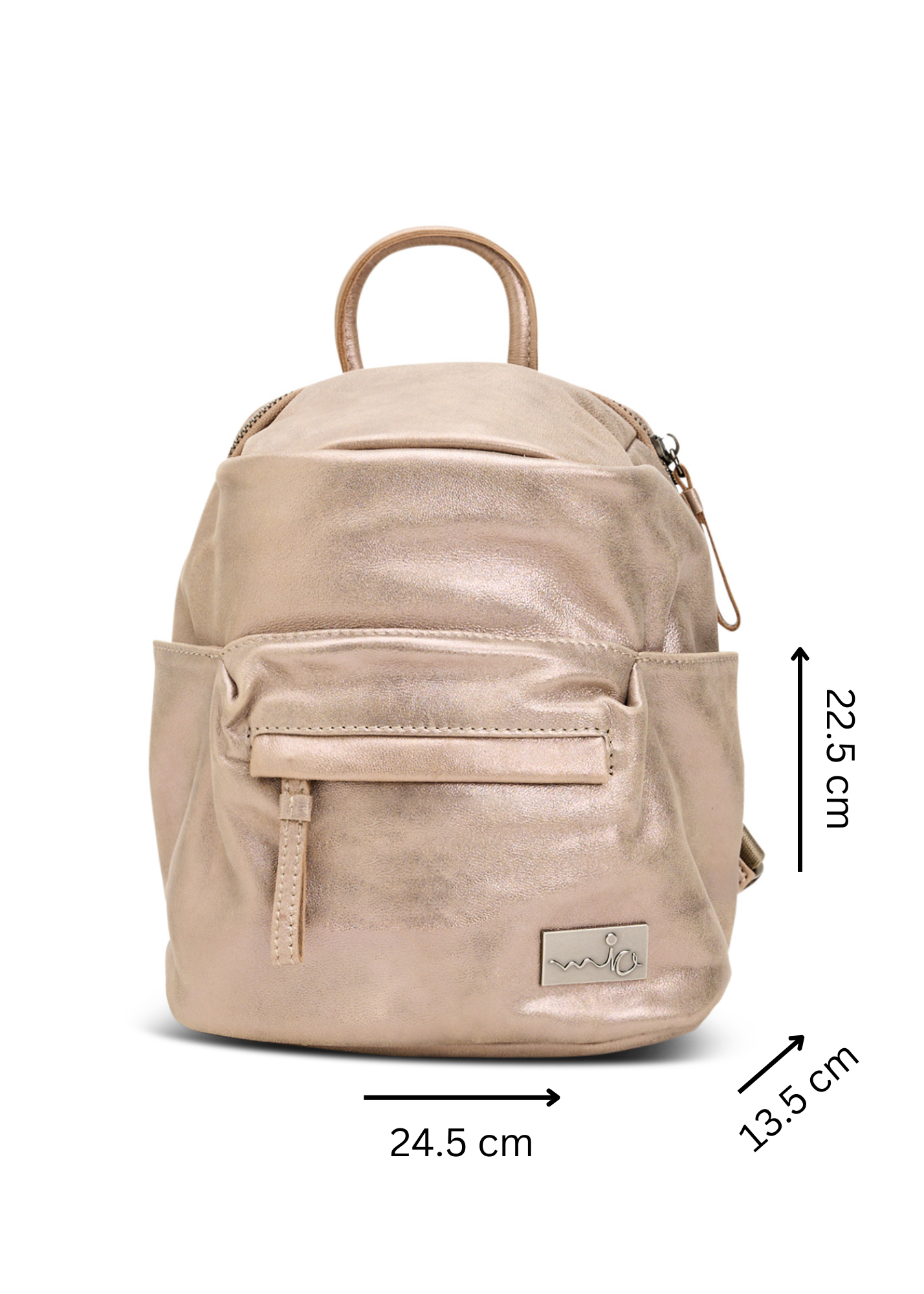 תיק גב עור קטן בז'