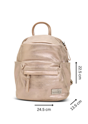 תיק גב עור קטן בז'