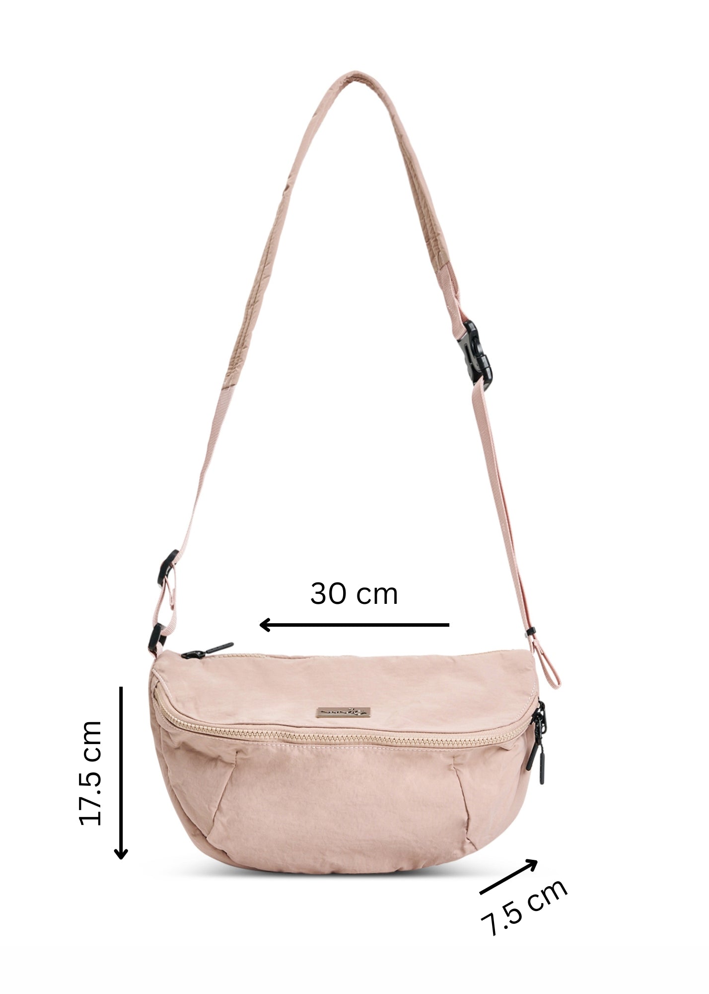 Medium pink nylon pouch bag