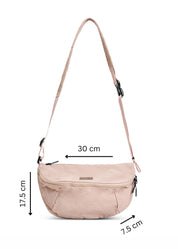 Medium pink nylon pouch bag
