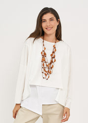 חולצה אוברסייז שרוול ארוך לבן