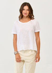 Straight hem white T-shirt - 00