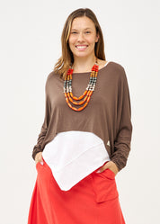 Brown thin long sleeve shirt