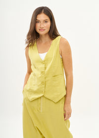 Classic yellow linen vest - 00