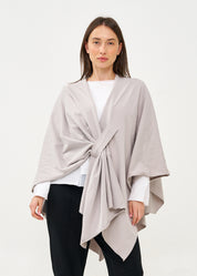 שכמייה עם סגירה אלכסונית אפור בהיר