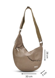 Asymmetric Side Zipper Leather Bag Stone Bottom
