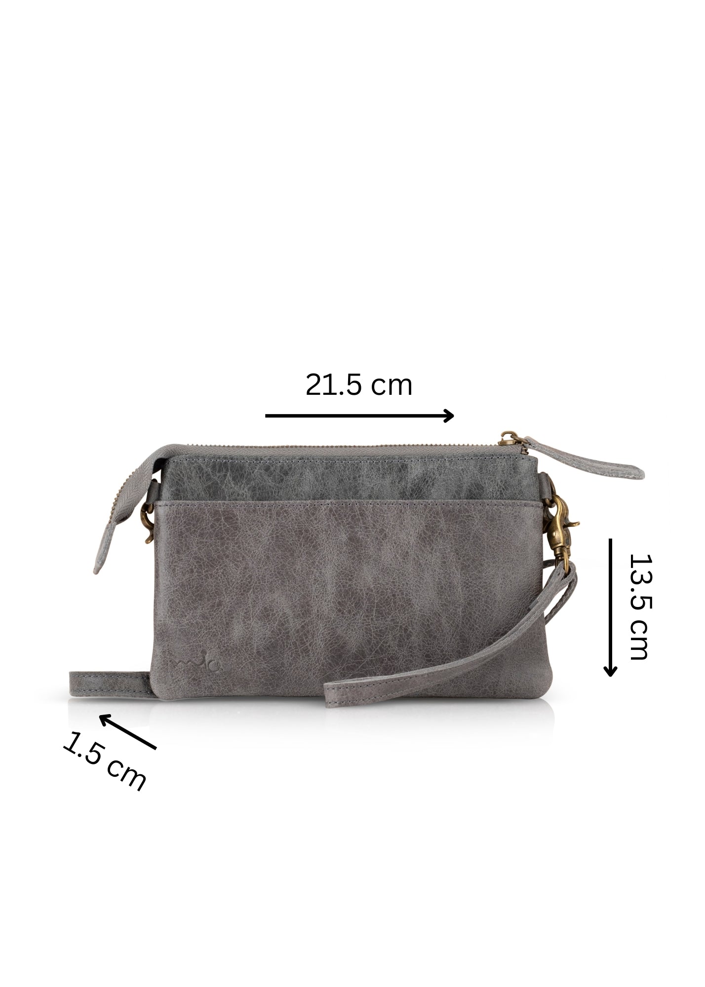 Large gray square leather wallet