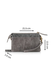 Large gray square leather wallet