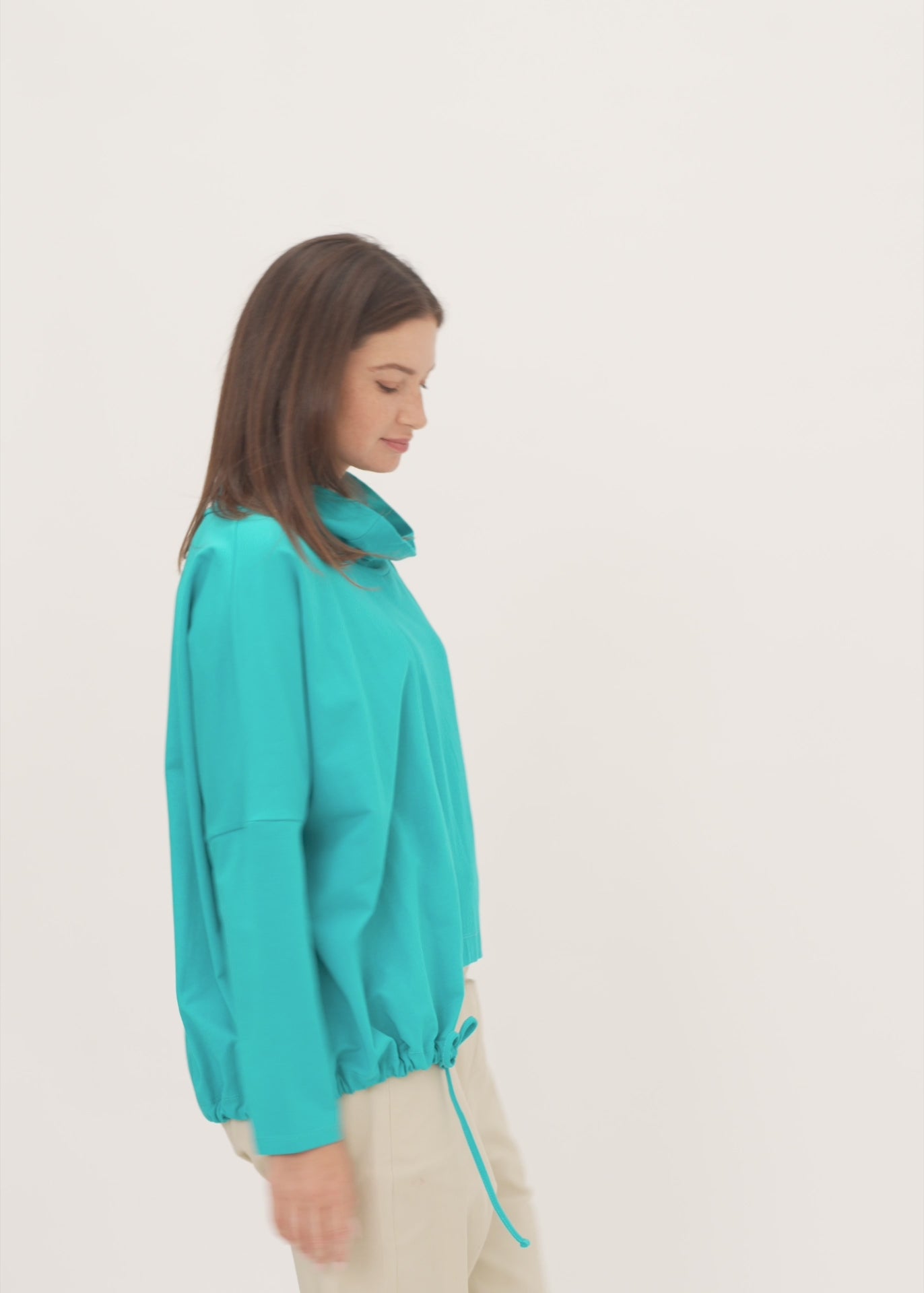 חולצה גולף אמצע שילוב הפוך כתום