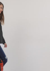 ג'קט ווש עם רוכסן מפתח מרובע שחור ווש