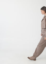 בלייזר קצר כפתרה כפולה אפור כהה