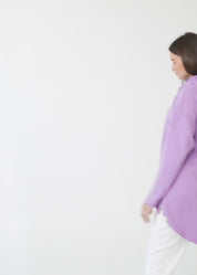 סווטשירט צווארון גולף גב ארוך סגול