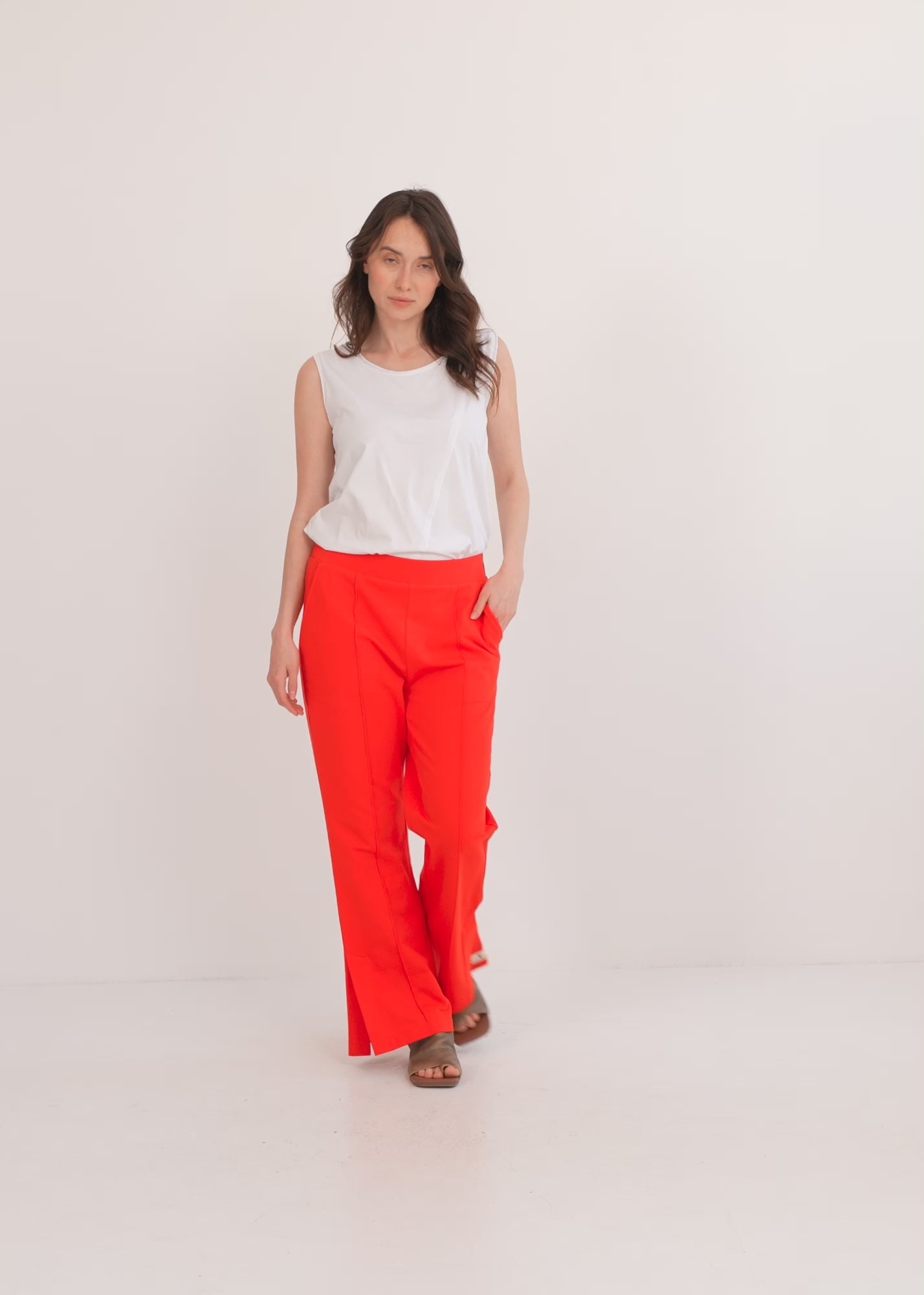 Pants with black leg cuffs