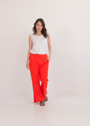 Pants with black leg cuffs