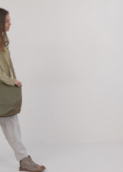 טוניקה גב ארוך חתכים אלכסוניים אפור כהה