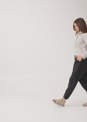 מכנסיים שני אבזמים שילוב סרט ירוק