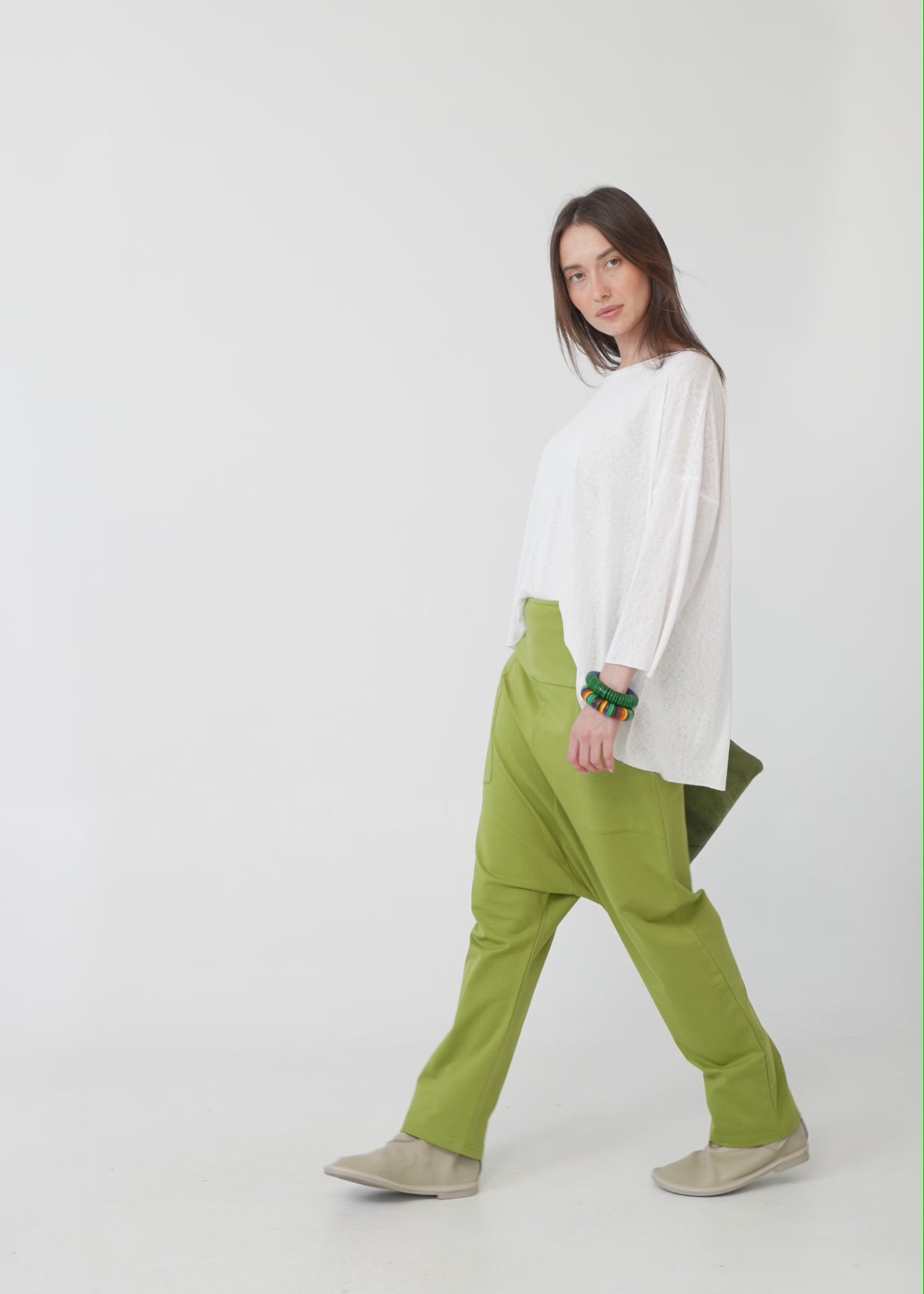 חולצה ארוכה בד סלאב שחור