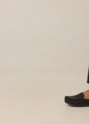 Women's Black Soft Leather Moccasins