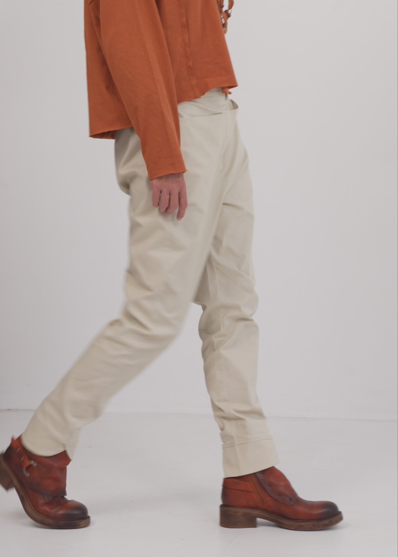 Beige Diagonal Cuts Golf Shirt