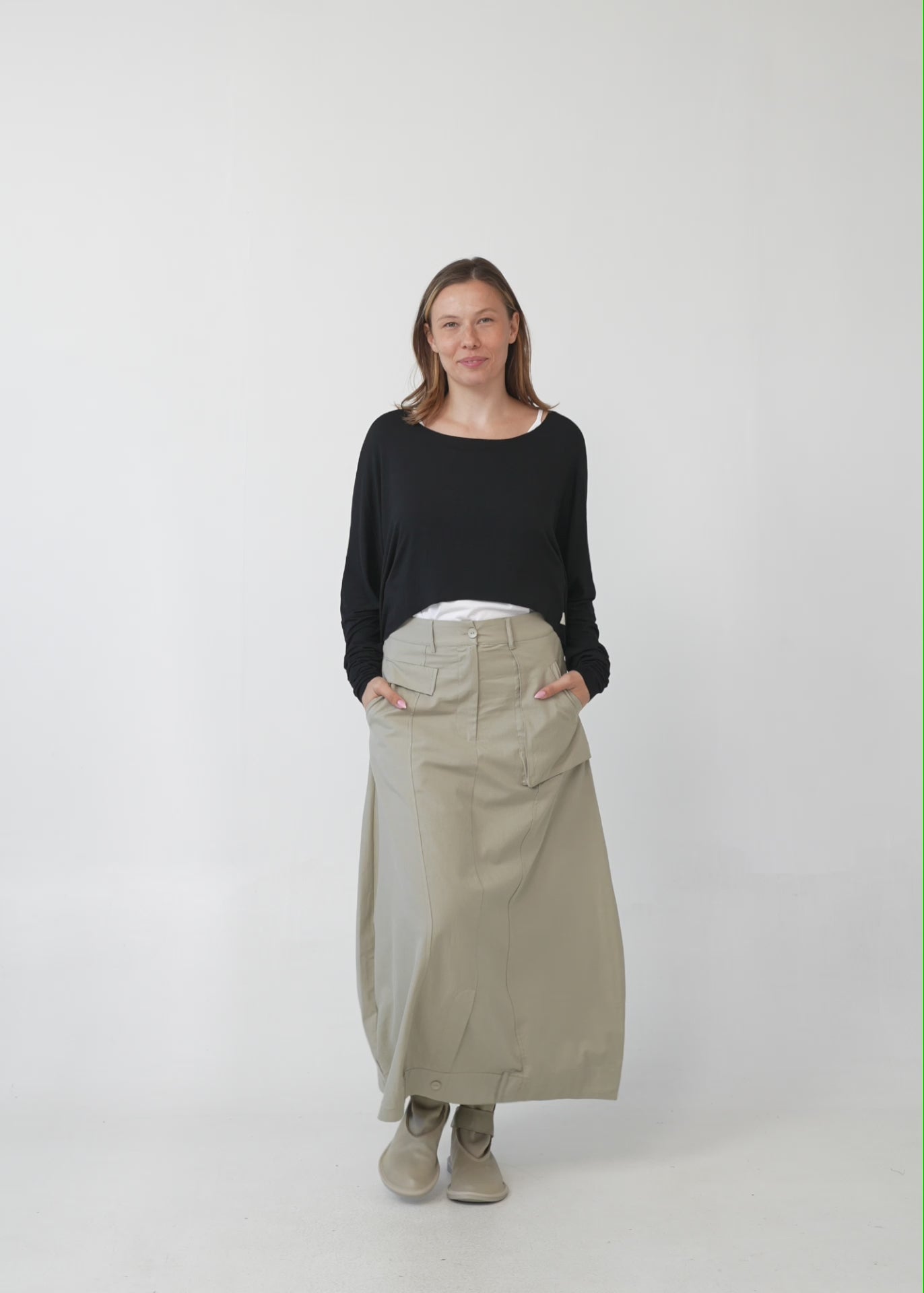 חולצה שרוול ארוך דקה חמרה