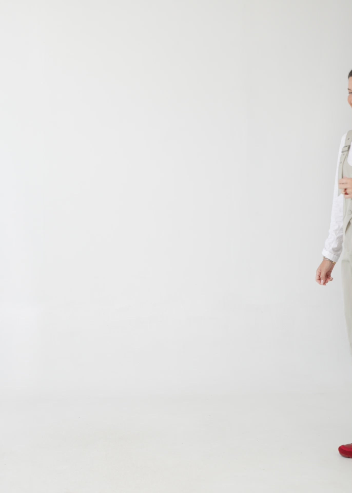 מכנס חצאית חתך עם כיס שילוב צבע חום