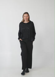 חולצה עם גולף נצנצים חום