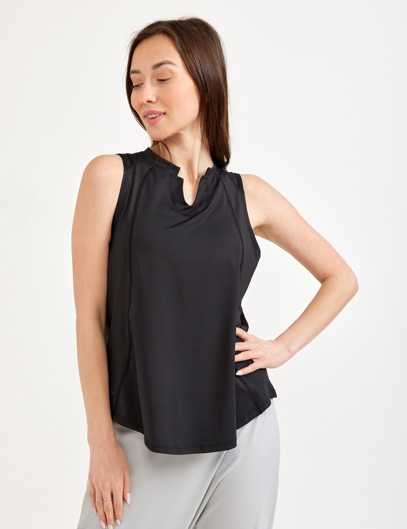 גופיית אימון שילוב רשת שחור