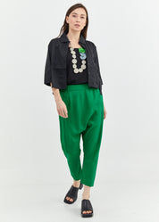 מכנסי שקי עם שני קפלים מקדימה ירוק