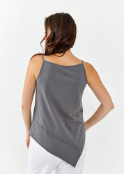 גופיה ספגטי שפיץ קדימה אפור כהה